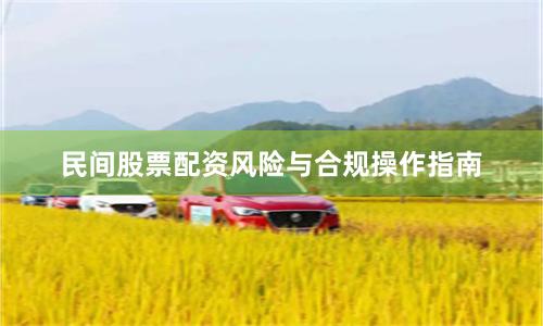 民间股票配资风险与合规操作指南